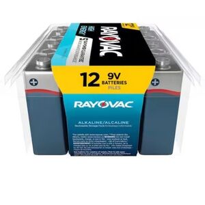 Rayovac 9V Batteries 12 Pack Alkaline